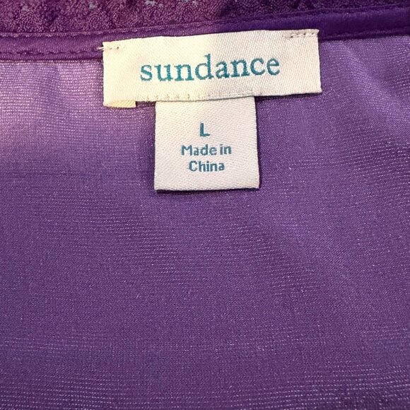 Sundance NWOT Alarie Velvet Embroidered Top Blouse Size L Purple - Picture 4 of 8